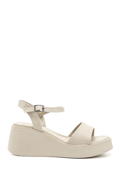 GÖNDERİ(R) Women / Girls Beige Ankle Strap Wedge Heeled Sandals