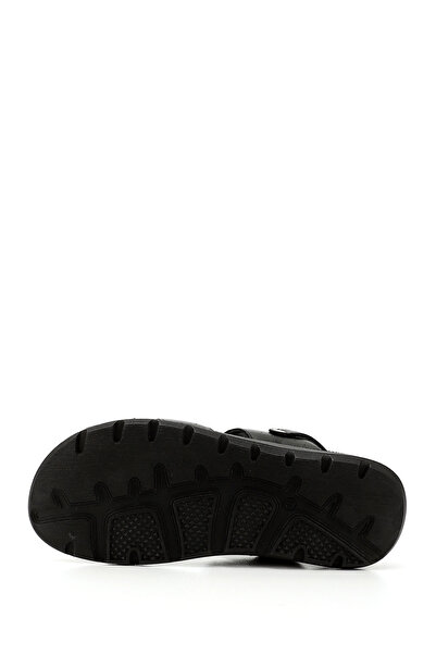 GÖNDERİ(R) Men's Black Genuine Leather Comfort Sandals