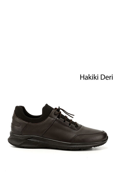 GÖNDERİ(R) Men's Brown Lace-Up Genuine Leather Comfort Sneaker