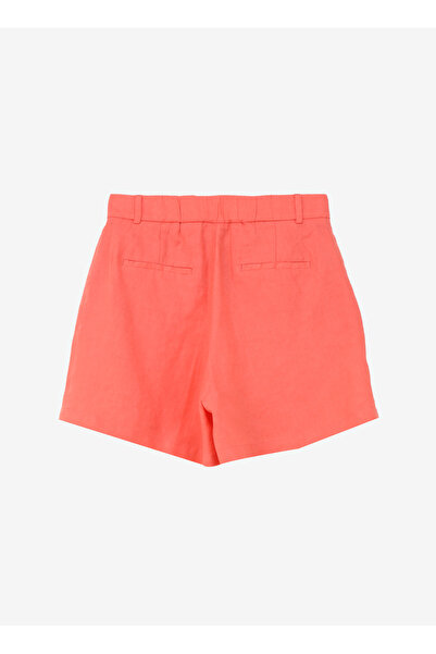 Sisley Mercan Women's High Waisted Wide Fit Linen Shorts 4Aghl9013