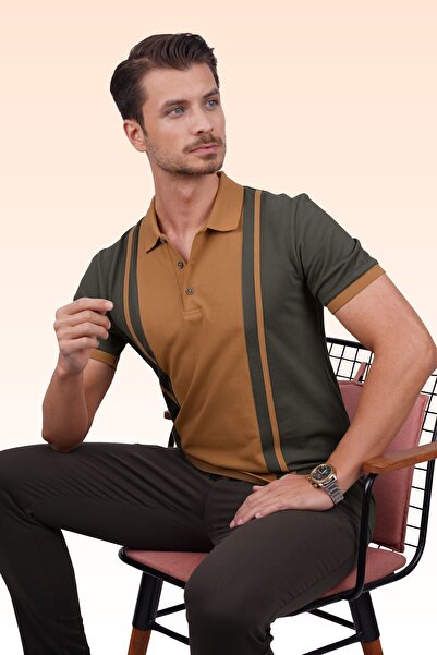 Etikmen Ανδρικό μπλουζάκι με γιακά πόλο σε κουτί δώρου Khaki Tan