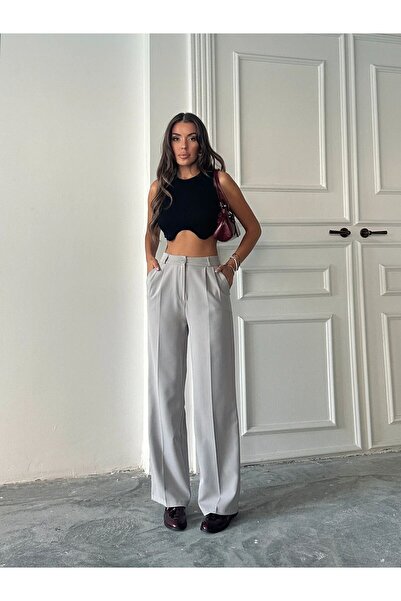 mydukkan.co My Palazzo Kumaş Pantolon Gri