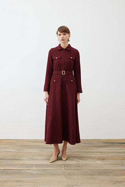TERZİ DÜKKANI LADY TUVİT ELBİSE BORDO