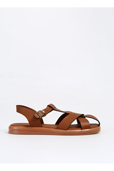 Fabrika Taba Kadın Deri Sandalet CHIRAN