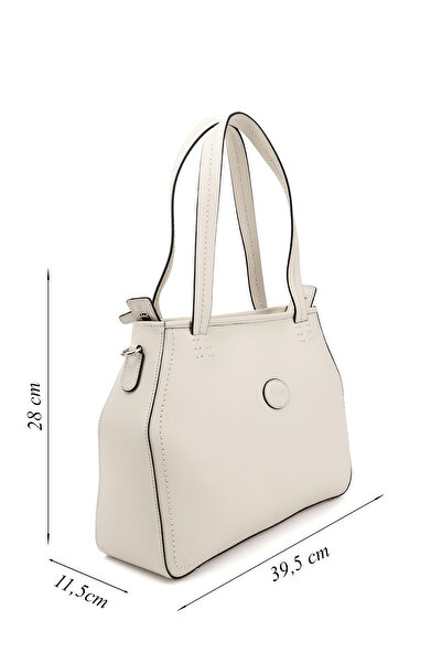 GÖNDERİ(R) Women / Girls Beige Genuine Leather Hand and Shoulder Bag