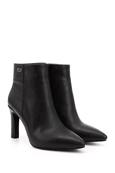 GÖNDERİ(R) Γυναικείες/Κοριτσίστικες μαύρες μπότες με φερμουάρ με μυτερή μύτη και λεπτό τακούνι