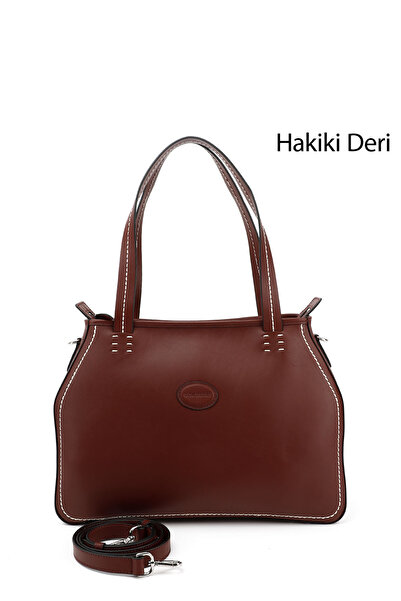 GÖNDERİ(R) Women / Girls Burgundy Genuine Leather Hand and Shoulder Bag