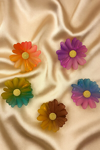 ŞEHRAZAT HANDMADE TASARIM MİDİ BOY SOFT RENK PAPATYA ÇİÇEK MANDAL SAÇ TOKASI