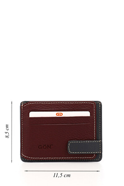 GÖNDERİ(R) Бордовий антрацит, натуральна шкіра, унісекс, картка 06521