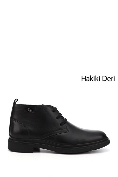 GÖNDERİ(R) Men's Black Lace-Up Genuine Leather Classic Boots