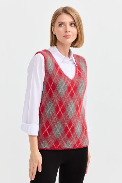 Desen Triko Women's Argentine Patterned Sweater 11