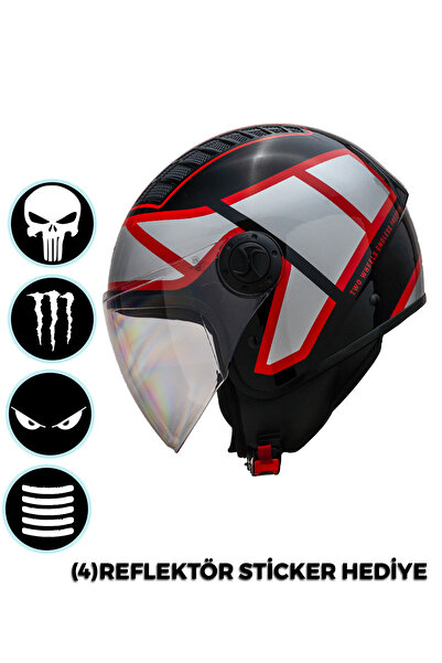 NCR Air Çenesiz Kask Kırmızı (ECE BELGELİ)