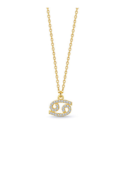 Gimora Gümüş Üzeri 14 Ayar Altın Kaplama Yengeç Burcu Kolye Beden: Bedensiz