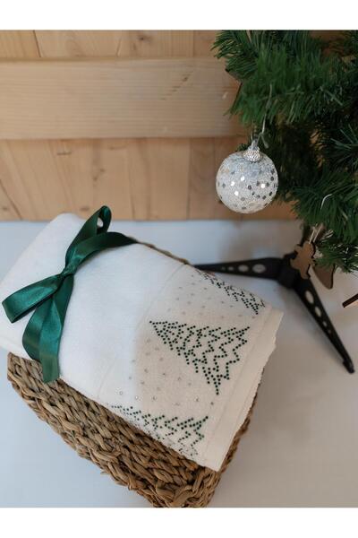 Baveno Pamuklu 2'li Şirin Nakışlı Hediyelik Havlu Seti