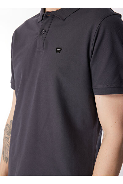 WRANGLER Ανδρικό μπλουζάκι πόλο ανθρακί W7D5K4XX2T003 Μπλουζάκι πόλο με κοντό μανίκι