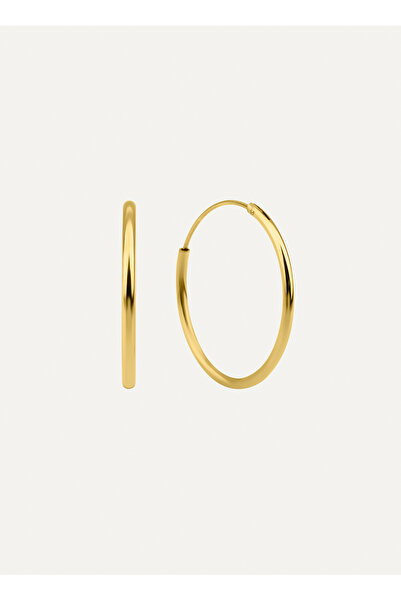 Gimora Gümüş Üzeri 14 Ayar Altın Kaplama Halka Küpe