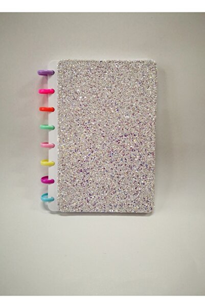 Çınar 80 Yaprak Çizgili Spiralli Sert Karton Kapaklı Defter Simli Gümüş Renk 15cmx21cm