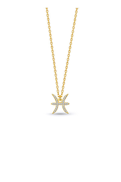 Gimora Gümüş Üzeri 14 Ayar Altın Kaplama Balık Burcu Kolye