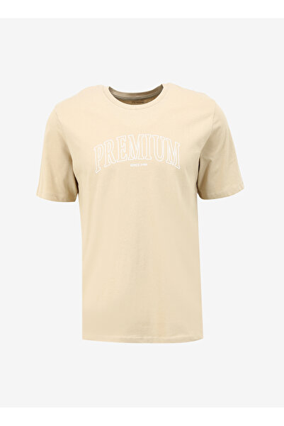 Jack & Jones Yuvarlak Yaka Açık Kahve Erkek T-Shirt JPRBLUMALIK SS TEE CREW N...