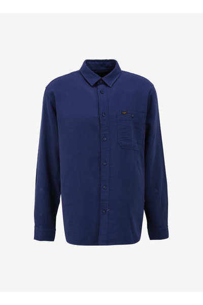 Lee Loose Fit Lacivert Erkek Gömlek L66N20529513 Uzun Kollu Gömlek