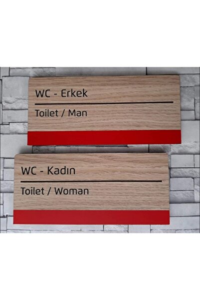 Yönline Decorative Wc Direction Sign Women & Men Set of 2