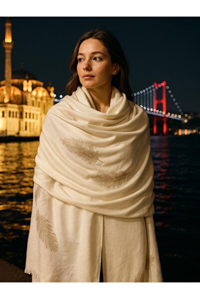 fiore fashion Şal pentru femei Cashmere 15% Silk Stone - Crystal Leaf Cashmere