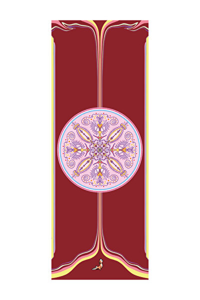 PETARYA Mandala Serisi 4.1 mm Kaydırmaz Kauçuk Taban Yoga Matı Pilates Minder...