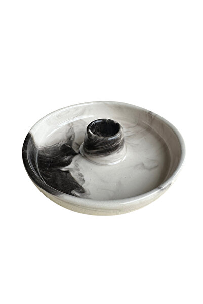 PETARYA El Yapımı Palo Santo Tutucu Tütsülük Siyah-Beyaz