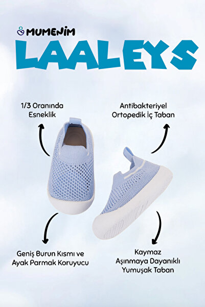 Mumenim Laaleys Unisex Bebek&çocuk Kaymaz Ortopedik Taban Mavi Ilk Adım Ayakkabısı Spor Sneaker
