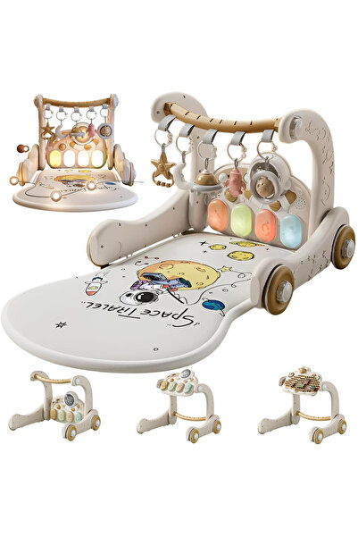 Smart Vibe Antemergator si Salteluta de Activitati 4in1 Multifunctional BabySpace, Crema