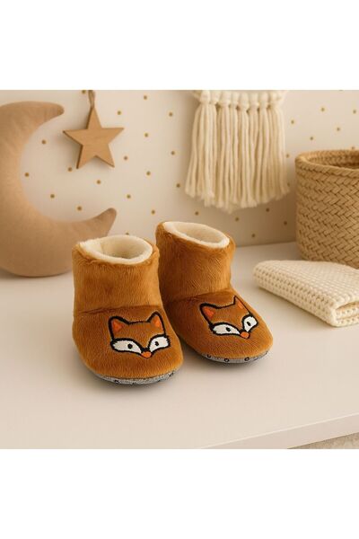 Pico Baby Αντιολισθητικές μπότες για μωρά και παιδιά / Παντόφλες / Χειμερινές βελούδινες μπότες / Μοτίβο αλεπούς