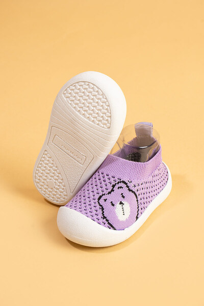 Mumenim Sakow Kids Baby Orthopedic Sole Lightweight Non-Slip Sole Purple First Step Sports Shoes