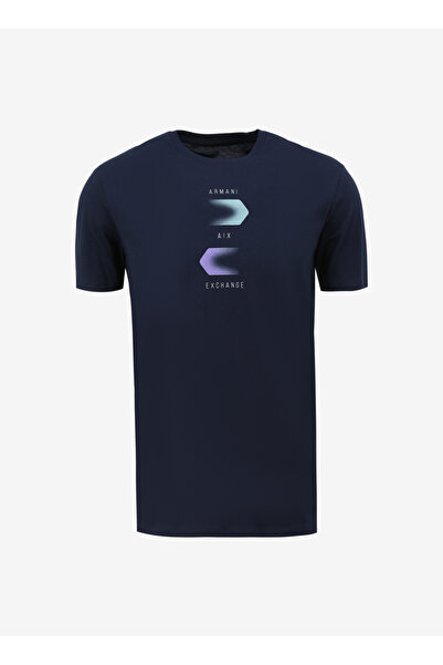Armani Exchange Bisiklet Yaka Düz Lacivert Erkek T-Shirt 3DZTBG ZJA5Z 15BA