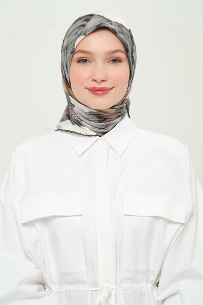 Madame Polo Desenli Rayon Eşarp Günlük Kırışmayan Kaymaz 90x90cm