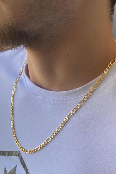 ZÜMRÜT SARRAF 14 Ayar Altın Erkek Figaro Zincir Kolye