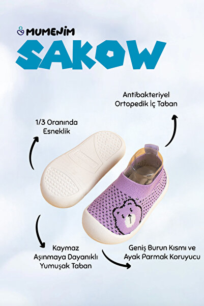 Mumenim Sakow Kids Baby Orthopedic Sole Lightweight Non-Slip Sole Purple First Step Sports Shoes