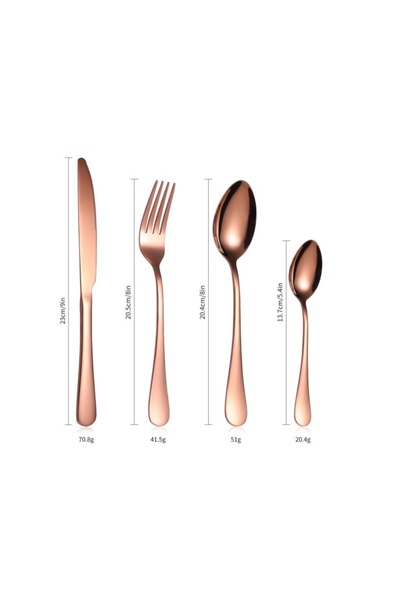Trendy's Set tacamuri stainless stell,24 piese, cu suport, TRENDY’S, rose