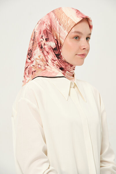 Madame Polo Eșarfă din Rayon Imprimată Multicoloră Anti-alunecare 90x90 Cm