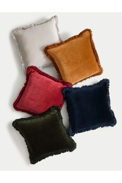 Vannes Home Fringed 2-Piece Decorative Throw Pillow Cover 45X45 cm