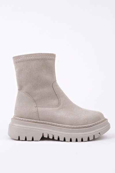 MUGGO Γυναικείες μπότες με φερμουάρ SUEVA Suede με χοντρή σόλα