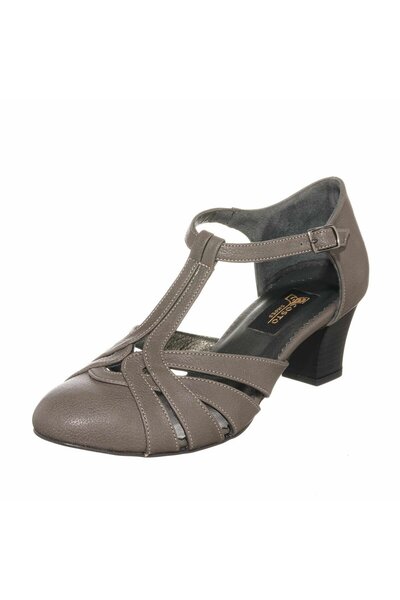 İriadam 40 - 41 - 42 - 43 - 44 Kdr1606 Gray Comfortable Wide Fit Heeled Summer Top Quality Women's Shoes