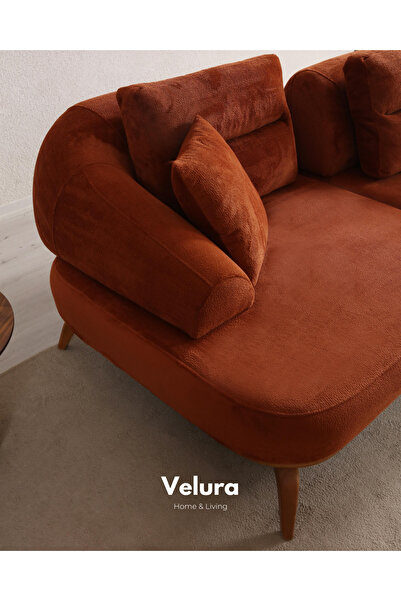 Velura Home & Living Vino Sırt Mekanizmalı 3 Adet Üçlü Kanepe & 3'lü Koltuk (3+3+3) - Bordo