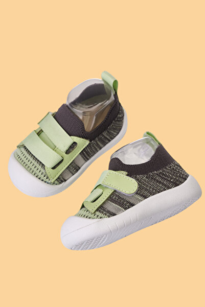 Mumenim Wisil Kids Baby Velcro Flexible Soft Orthopedic Sole Green First Step Shoes