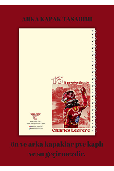 merccuri crafts Charles Leclerc A4 Spiral School Notebook 50 Sheets - Check Pvc Coating Waterproof