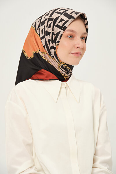 Madame Polo Τυπωμένο Φουλάρι Twil Πολύχρωμο Αντιολισθητικό 90x90 εκ