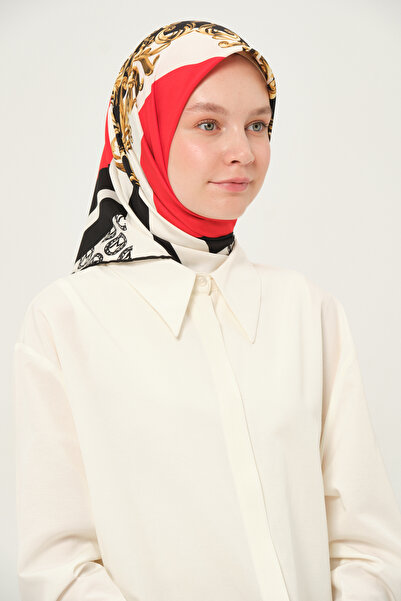 Madame Polo Printed Twil Scarf Multicolor Non-Slip Wrinkle-Free Fabric