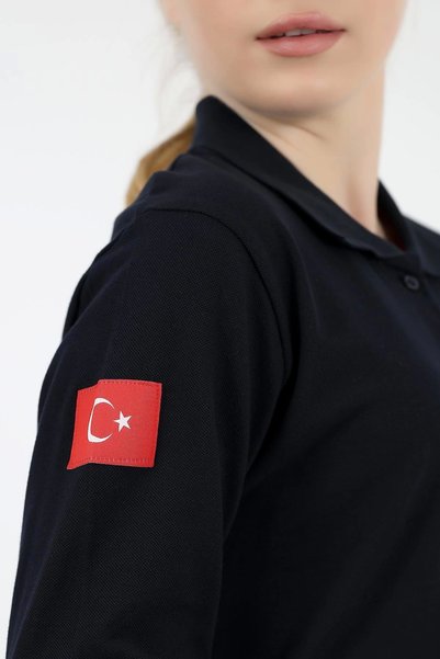 Bilenn Tekstil Acil Sağlık Yakalı Tshirt Tunik Nakışlı - Lacivert