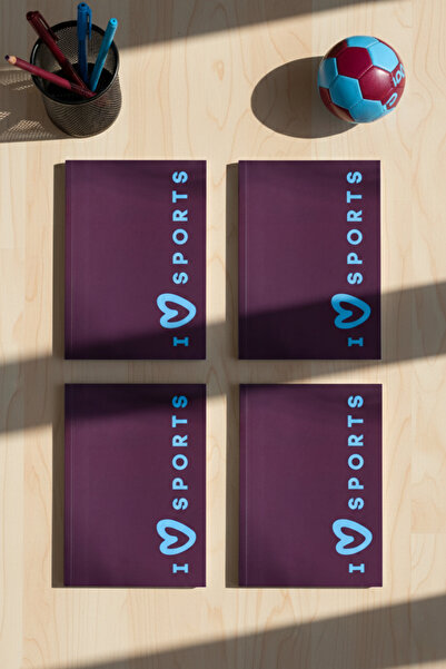 Be Online مجموعة رياضية - مجموعة دفاتر ملاحظات مكونة من 4 قطع مخططة بغطاء مرن...