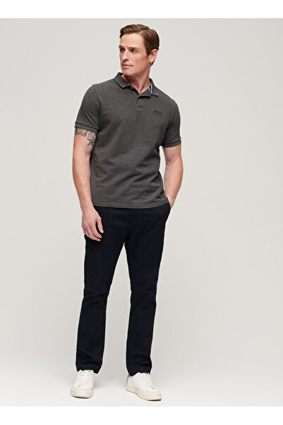 SUPERDRY Düz Koyu Gri Erkek Polo T-Shirt M1110343A5XZ_CLASSIC PIQUE POLO