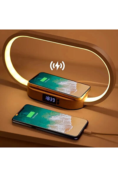 DailyTech Ahşap Kablosuz Şarj Paneli Led Işıkılı